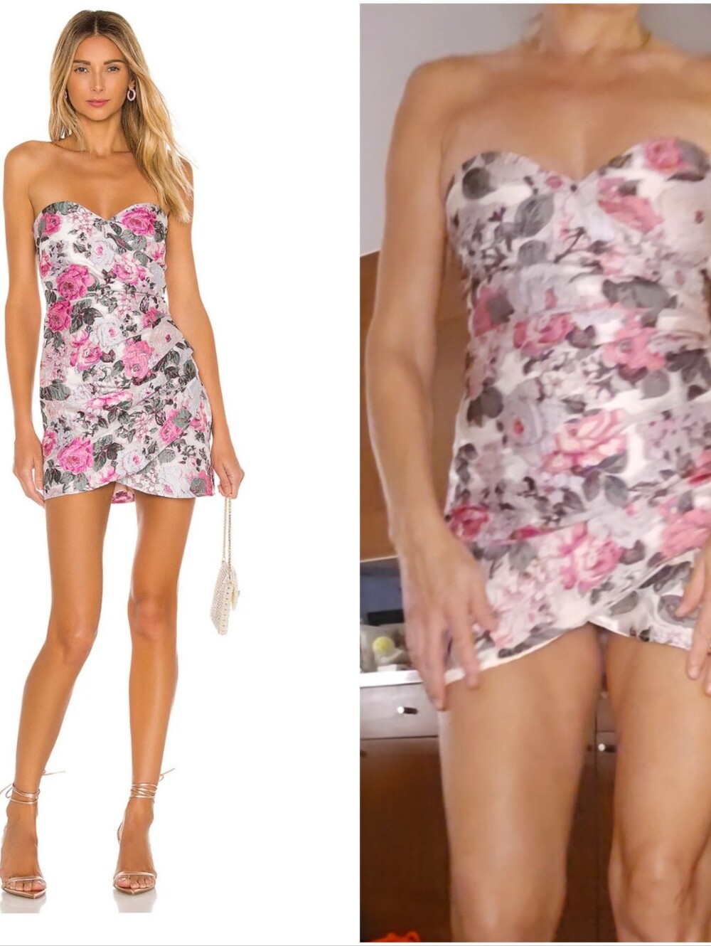 Nwt Revolve Lovers & Friends Get My Drift Metallic Bouquet Mini Dress S